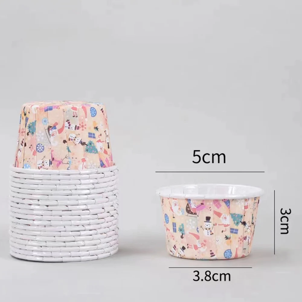 100pcs Mini Cupcake Liner Baking Cups Paper, Christmas Cupcake Wrappers, Baking Cupcake Liner Supplies, Baking Cups for Kitchen