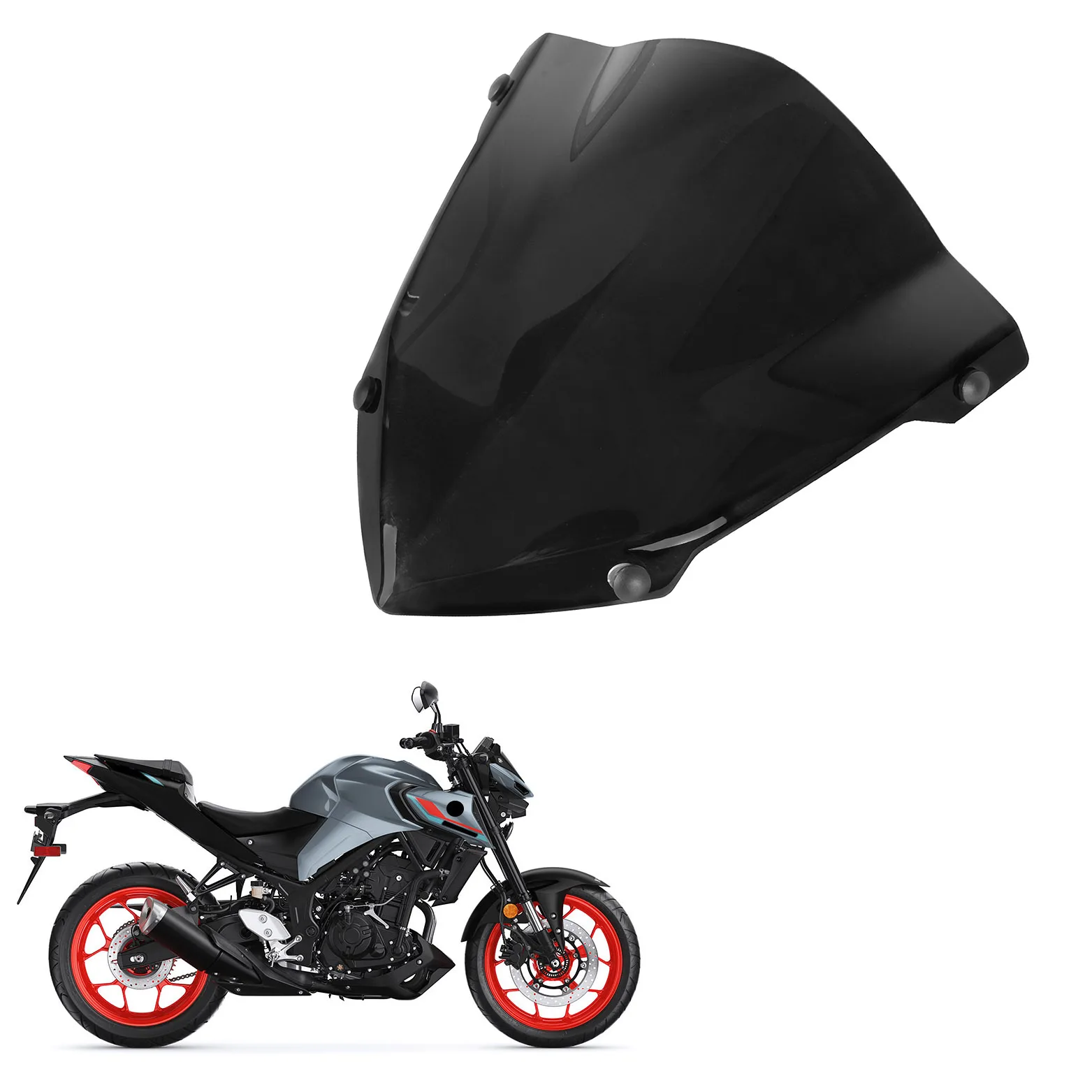 Motorcycle Windscreen Windshield Deflector with Bracket for Yamaha MT03 MT 03 MT25 MT 25 2020 2021 Black