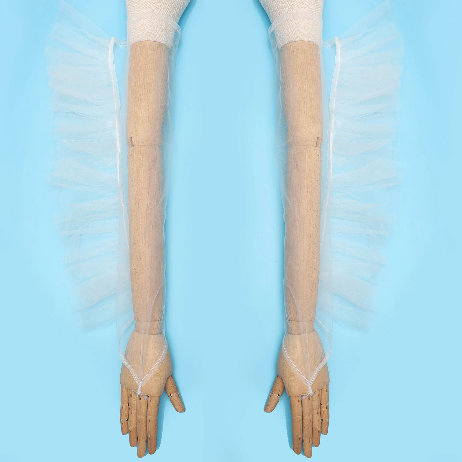 Gants longs sans doigts pour femmes, Sexy, maille transparente, crochet, Style rétro, bord à volants, accessoires pour robe de soirée, fête Cosplay