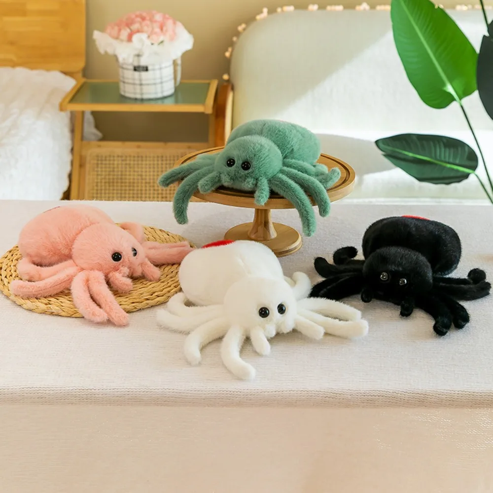 2024 Cute Spoof 25cm Plush Toy Plush Reptile Crawling Pet Doll Hallows' Day Jumping Spider Doll