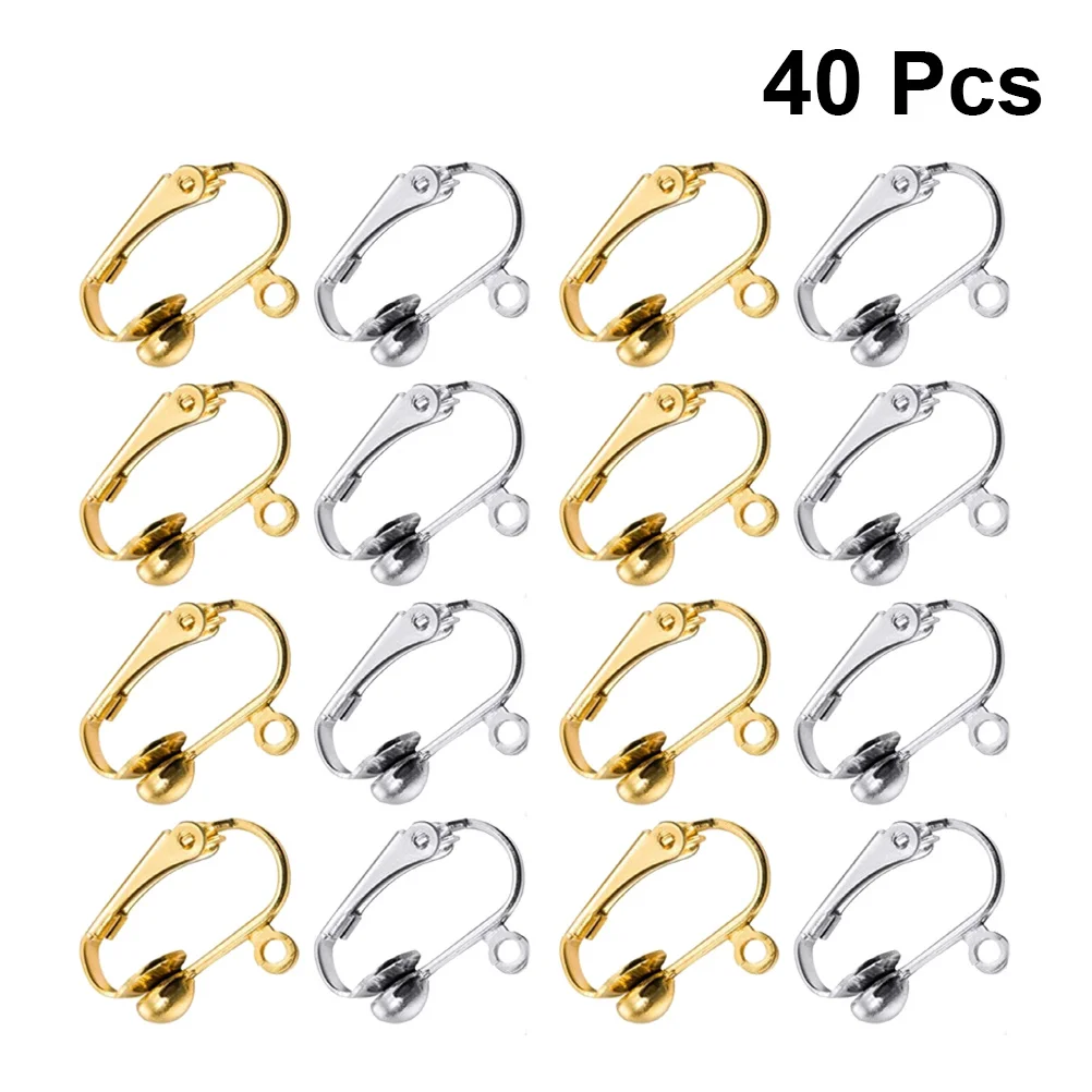 

40Pcs Adjustable Ear Clips Non Piercing Earrings Cute Bright Color Clip on Earrings for Dress Up Party Ear Clip