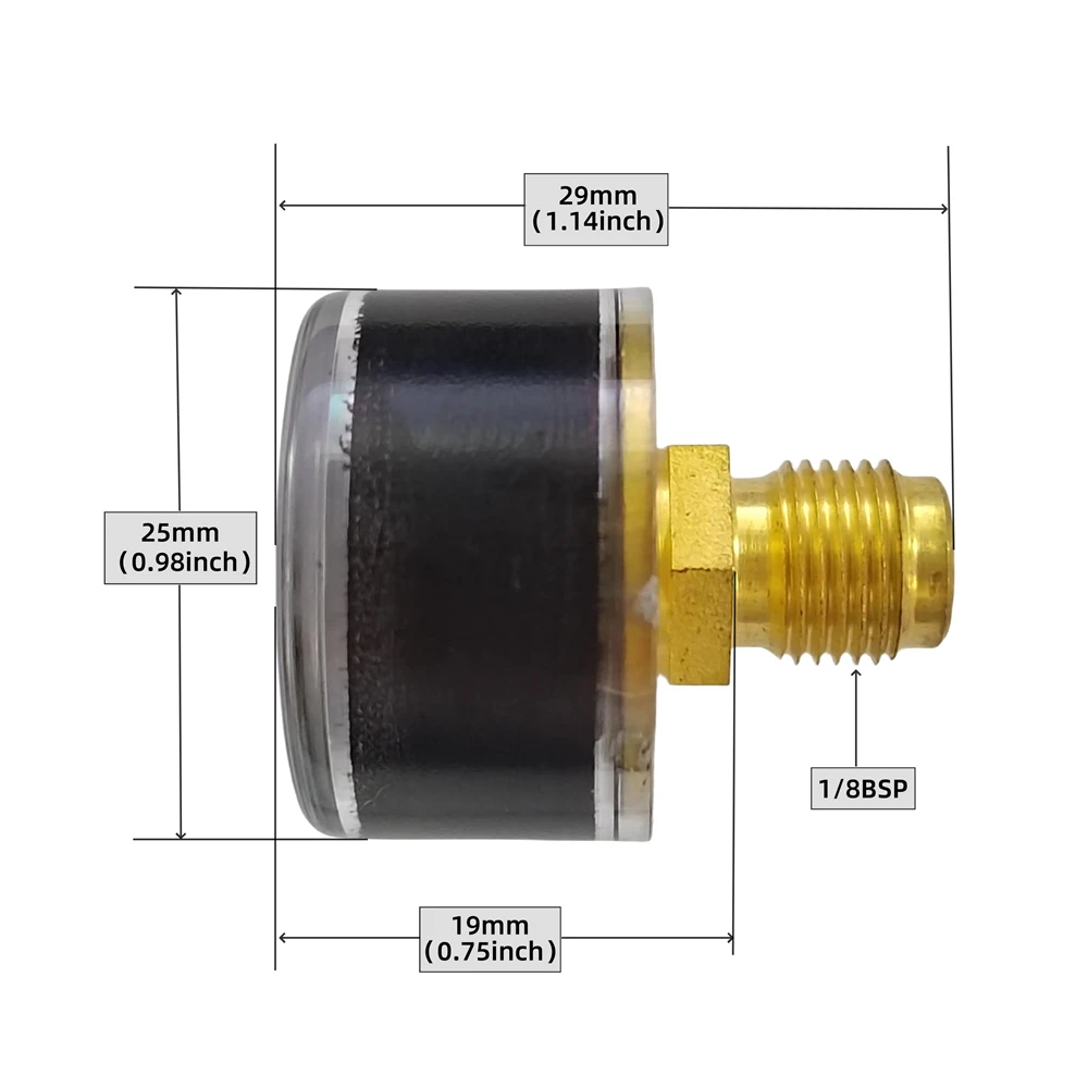 1/8BSP Thread 300bar 25mm Diameter hpa gauge High Pressure Manometer FX Accessories Precision Gauge paint air ball Gauge