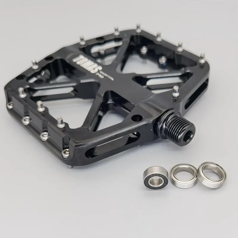 2024 New 3 Bearing Bike Pedals Wide Flat Platform MTB Road Bicycle Pedals Polished Aluminum Alloy Anti-slip Cycling Pedals