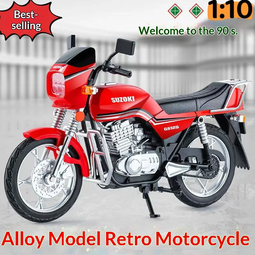 

Коллекционная модель мотоцикла Suzuki King 90-х годов в масштабе 1:10, литая из сплава, со светом, звуком и детализированной подвеской, для демонстрации