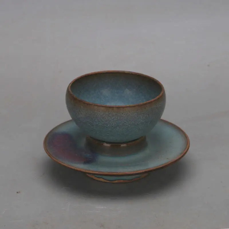 China Song Jun kiln transformed tea cups Chinese style ornaments antique porcelain folk collectibles exquisite handicrafts