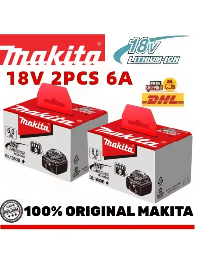 100% originele Makita BL1860B 18V 6.0Ah accu met LED-stroomindicator, verlengde gebruiksduur voor LXT snoerloze gereedschappen - afbeelding 2