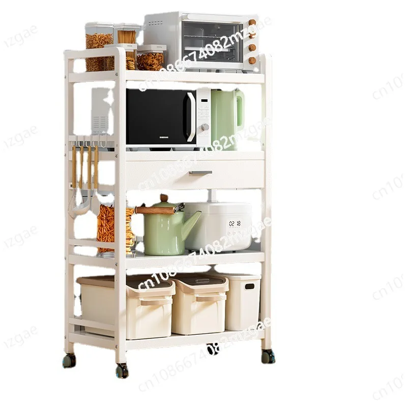 Shelf Floor To Ceiling Multilayer Microwave Rack Stainless Steel Storage Container Storage Tank Storage Cabinet Shelves