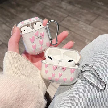 Nieuw Voor AirPods 4 Case Glitter Glanzende Cartoon Zachte Siliconen Cover Voor AirPods 3 1 Pro 2e Meisjes roze Hart Oortelefoon Opladen Doos