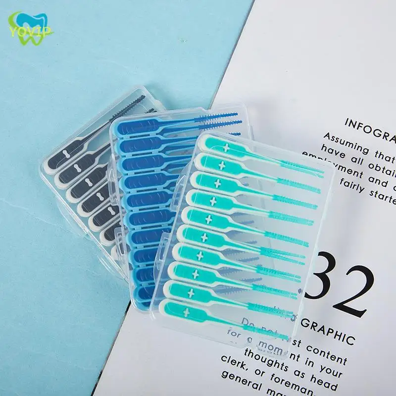 12/20Pcs Silicone Teeth Stick Tooth Picks Interdental Brushes Dental Cleaning Brush Teeth Care Dental Floss Toothpicks Oral Tool