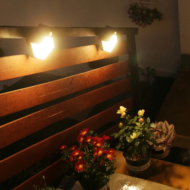 Solar Powered Outdoor Human Body Sensor Light Automatically Lights Up When Dark Outdoor Lighting Led Courtyard Wall Light