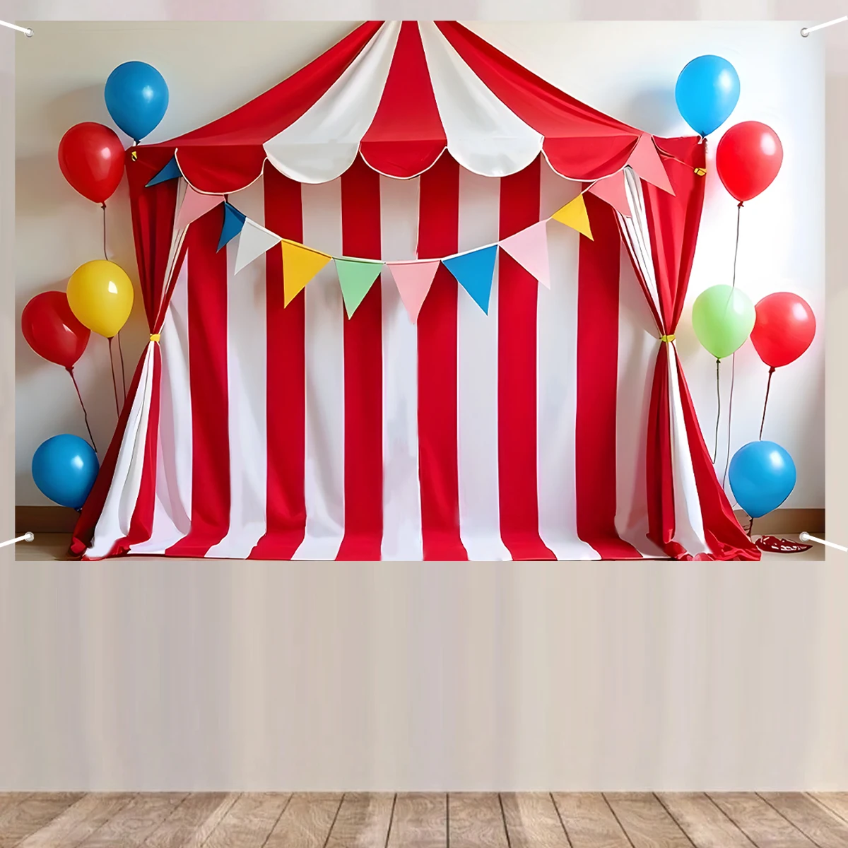 لافتة خلفية لحفلات أعياد الميلاد للأطفال، لافتة تزيين لحفلات أعياد الميلاد وحفلات السيرك الليلية وحفلات أعياد الميلاد
