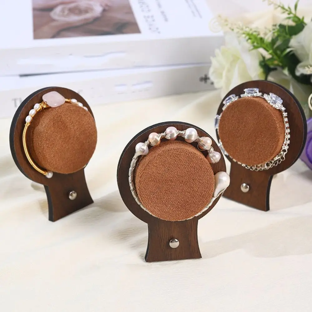 

Durable Walnut Wood Bracelet Tray Necklace Storage Case Bracelet Display Rack Organizer Ornaments Jewelry Display Stand Women
