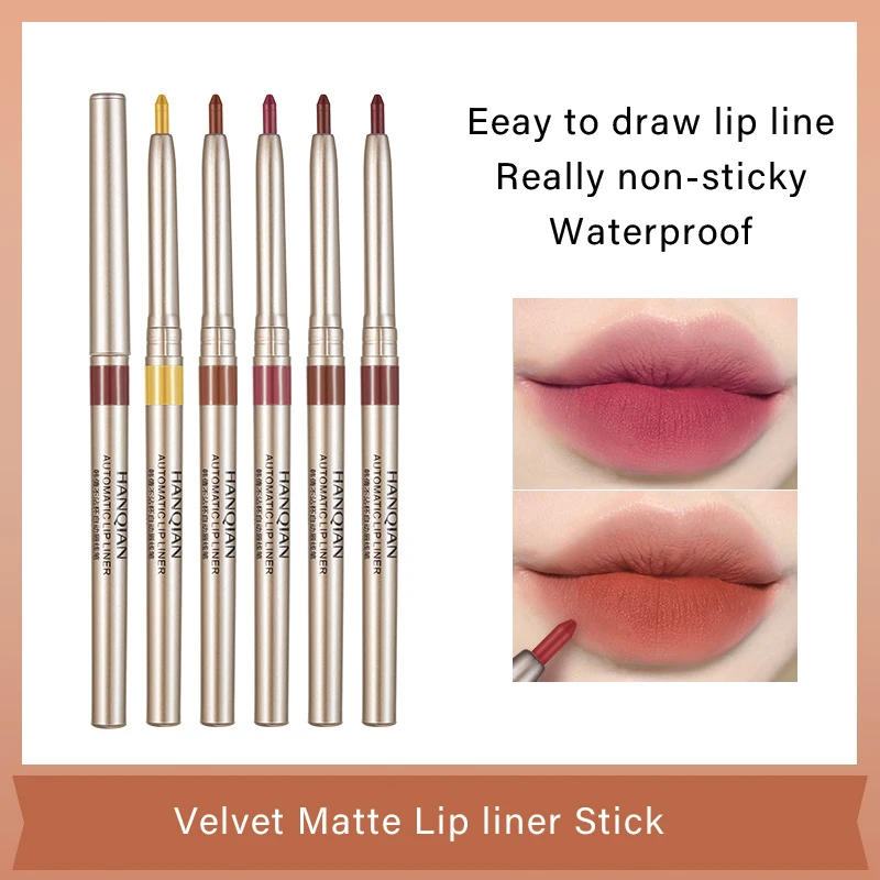 

Retractable Waterproof Lip Liner Lipstick High Pigmented Creamy Color Slim Twist Up Smudge Proof Formula Long Lasting Makeup