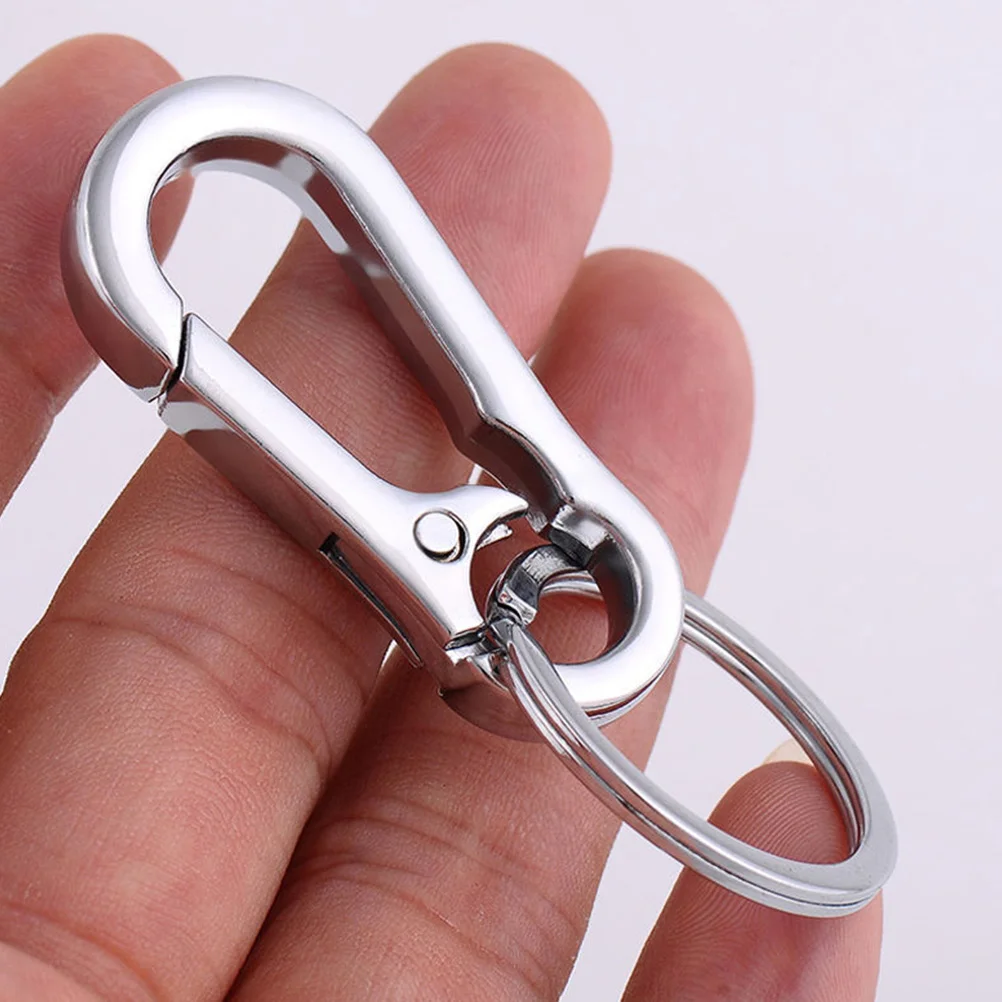 8 Pcs Key Chain Metal Carabiner Clip Keychain Ring Fob Full Keyring with Zinc Alloy for Hook Lovers