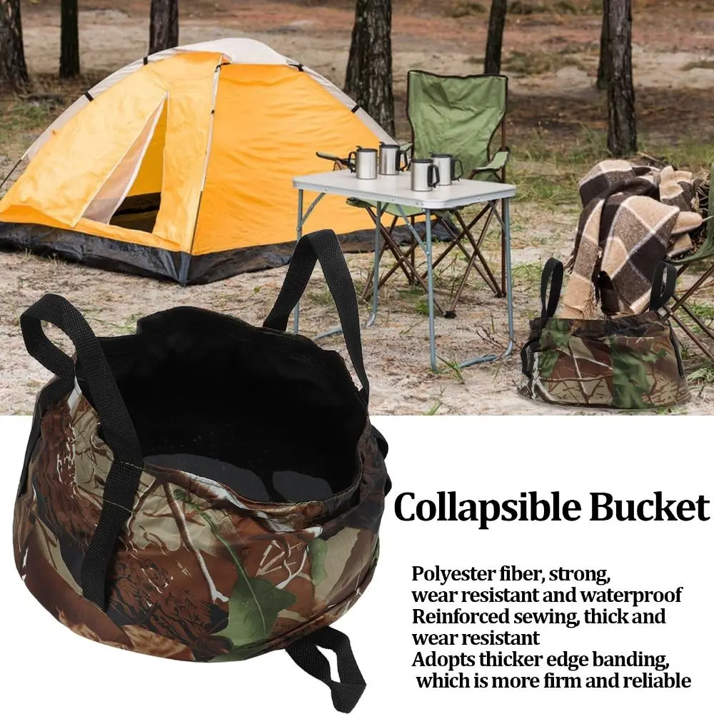 Thickened Collapsible Bucket Lightweight Leakproof Folding Wash Basin With Storage Bag Reinforced Handle