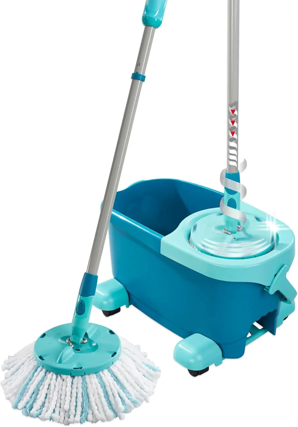 

Telescopic Spin Mop and Bucket Set with 360° Joint, Easy Glide Wheels, Blue - Efficient Cleaning Solution