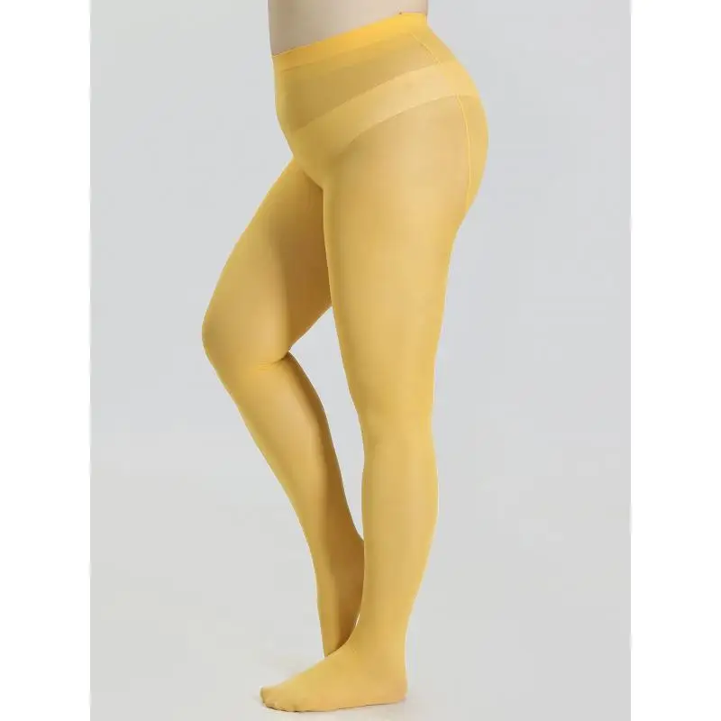 

50-100 кг, 2 шт., женские желтые однотонные колготки больших размеров для уверенности, стиль, объятие солнца с этими счастливыми чулками