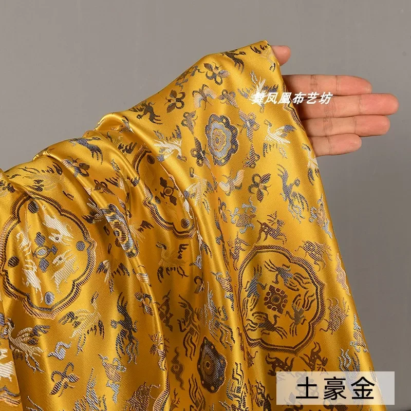 

High-end Woven Jacquard Satin Fabric for Cheongsam Clothing Fashion Designer Chinese-style Fabric