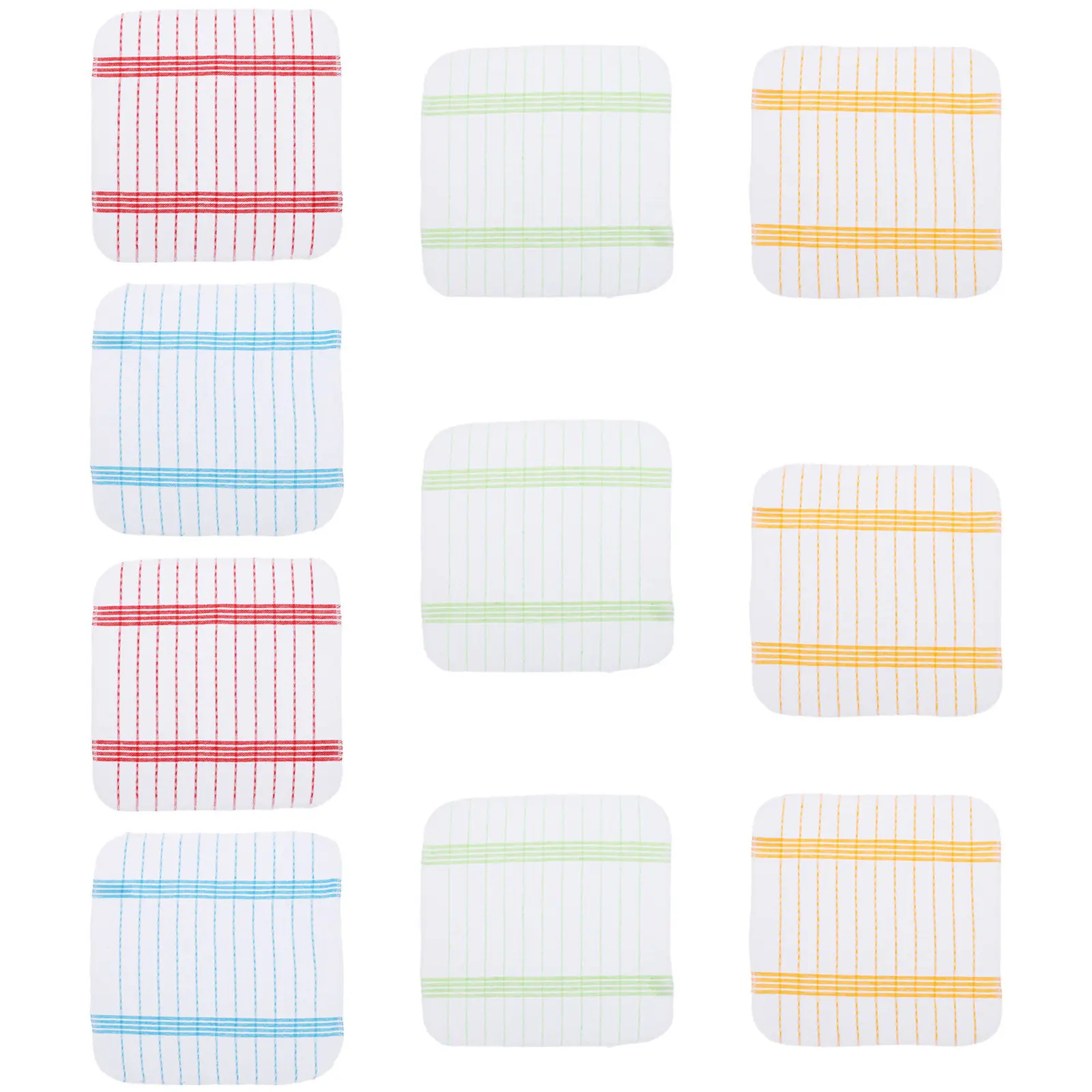 10Pcs Cotton Wash Cloth For Kitchen Cleaning Home Cleaner Dish Cloths Premium Yarn Super Absorbent Non-shrink Rags