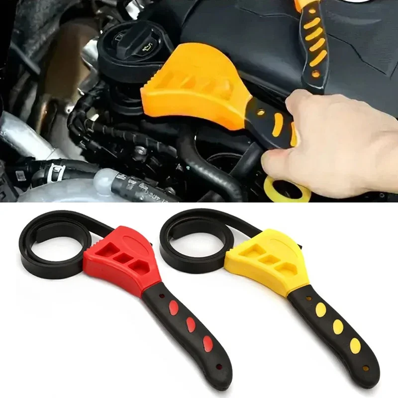 1PC 6inch Belt Wrench Oil Filter Puller Strap Adjustable Disassembly Tool Spanner Chain Wrench Strap Opener