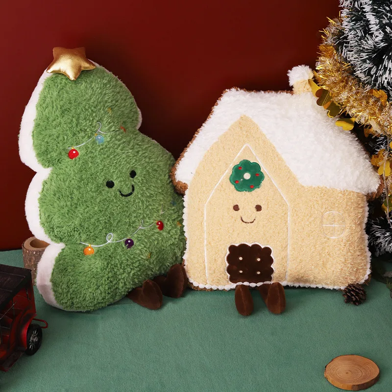 

Candy Cane Xmas Tree Bell Santa Claus Red Green Gift Box Home Party Decor New 42-48cm Christmas Serie Throw Pillow Kid Gift