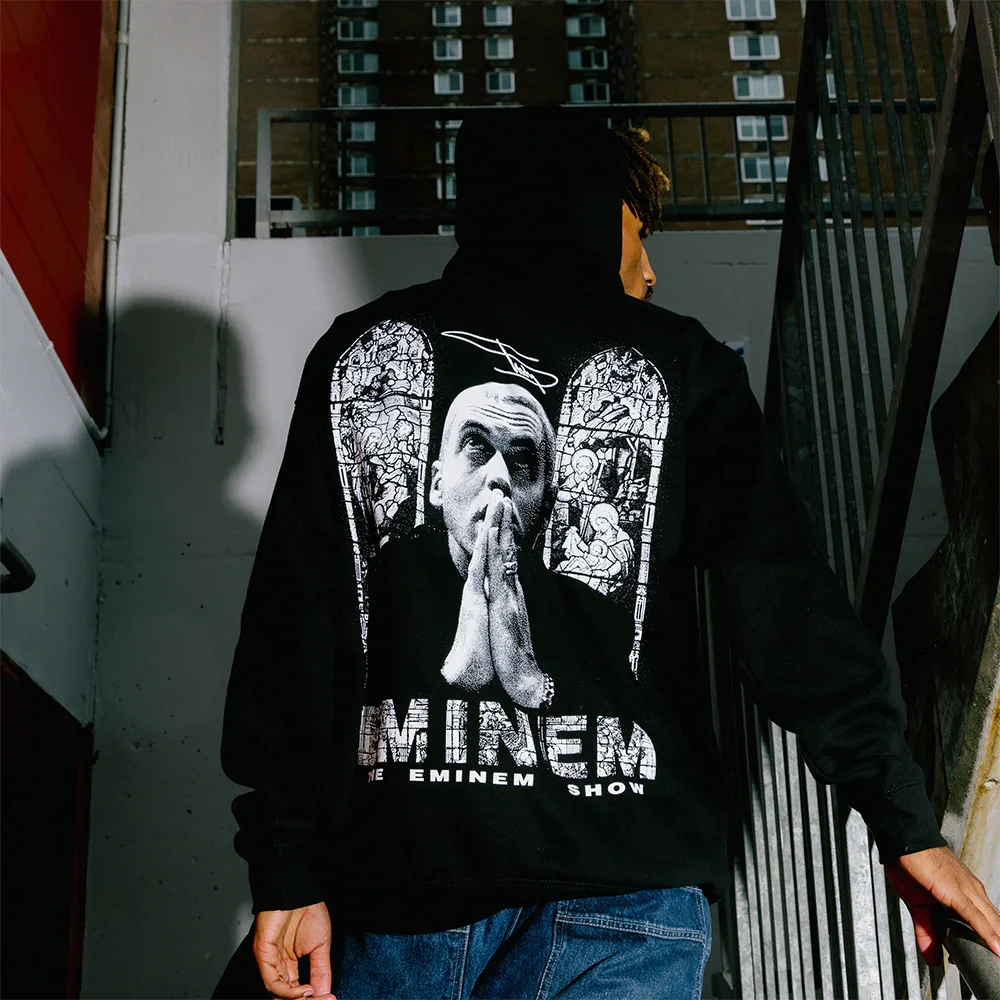 

Осень и зима 2025: Витражная толстовка с капюшоном The Eminem Show, элитная роскошь для мужчин и женщин, топ Y2k