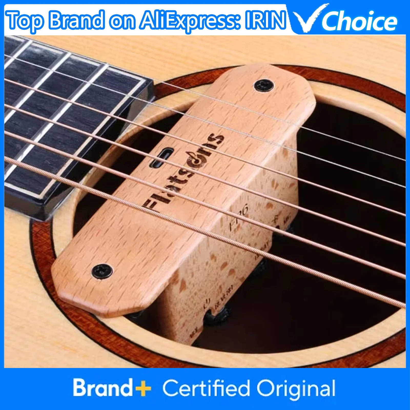 

IRIN Guitar Pickup Soundhole FR6 BT Bluetooth Pickup with Reverberation Delay Effect Acoustic Coverage Enhancer Guitar Parts