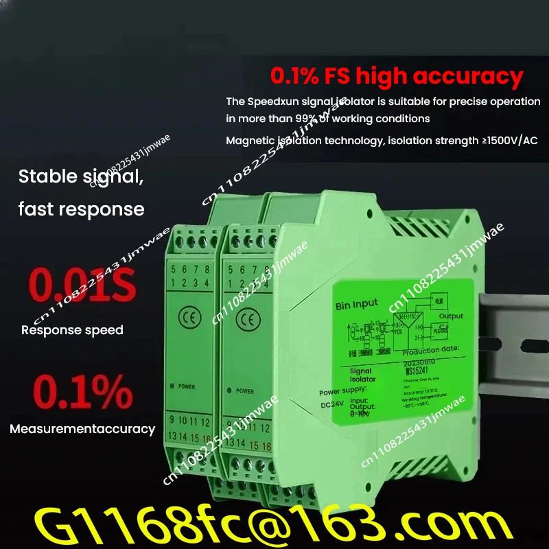 0-10V To 0-10V DC Signal Isolator Analog Quantity Voltage Module Distribution Transmitter One Input Two Output