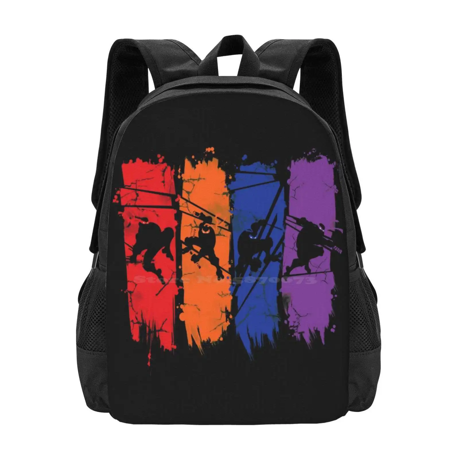 Hot Sale Backpack Fashion Bags Movie Movie Mutant Enemy Mutants Midlife Mutant Crisis Tortugas Master Splinter Donatello