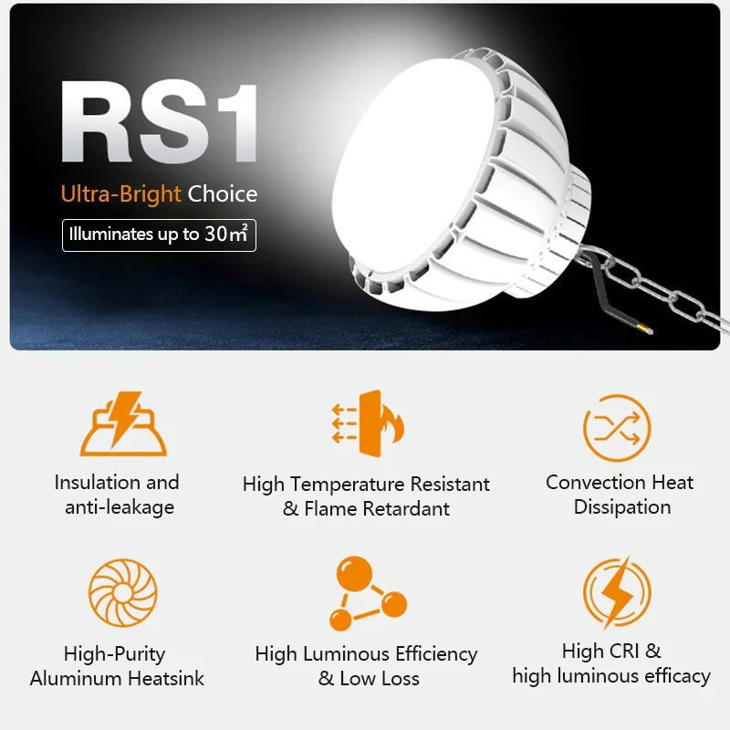 Modern New LED Industrial Lights High Brightness High Bay Light Chain Chandelier Factory Warehouse Workshop Energy Saving Bulb