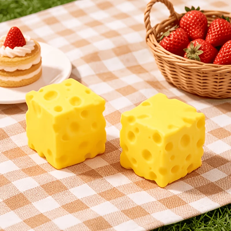 3/1PCS Cheese Squishy Stress Relief Toy Slow Rising Squeeze Fidget Toy Soft Foam Decompression Gift for Kids Adults