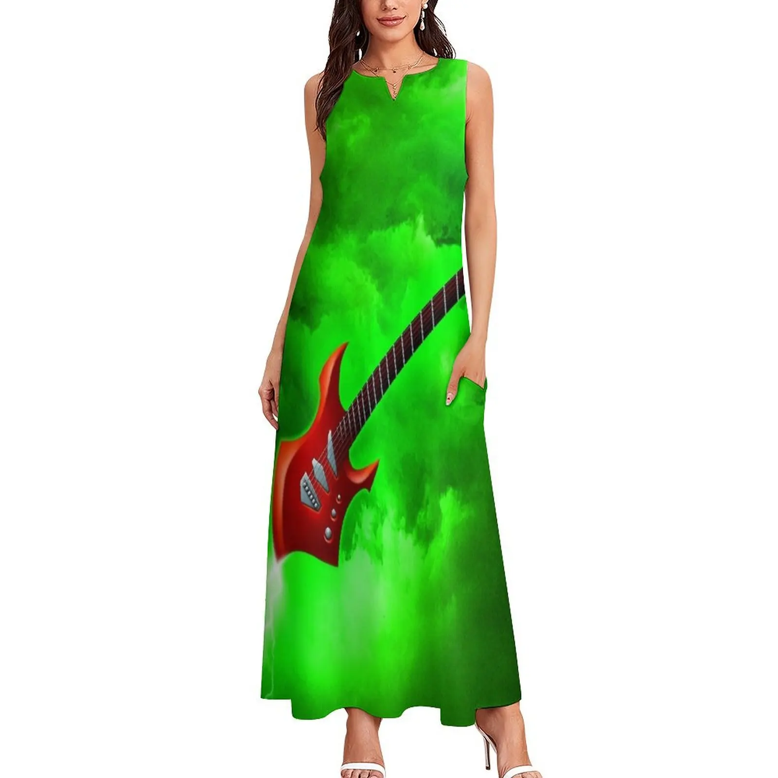 Alien Guitar Long Dress women's dresses luxury summer dress bandage dress