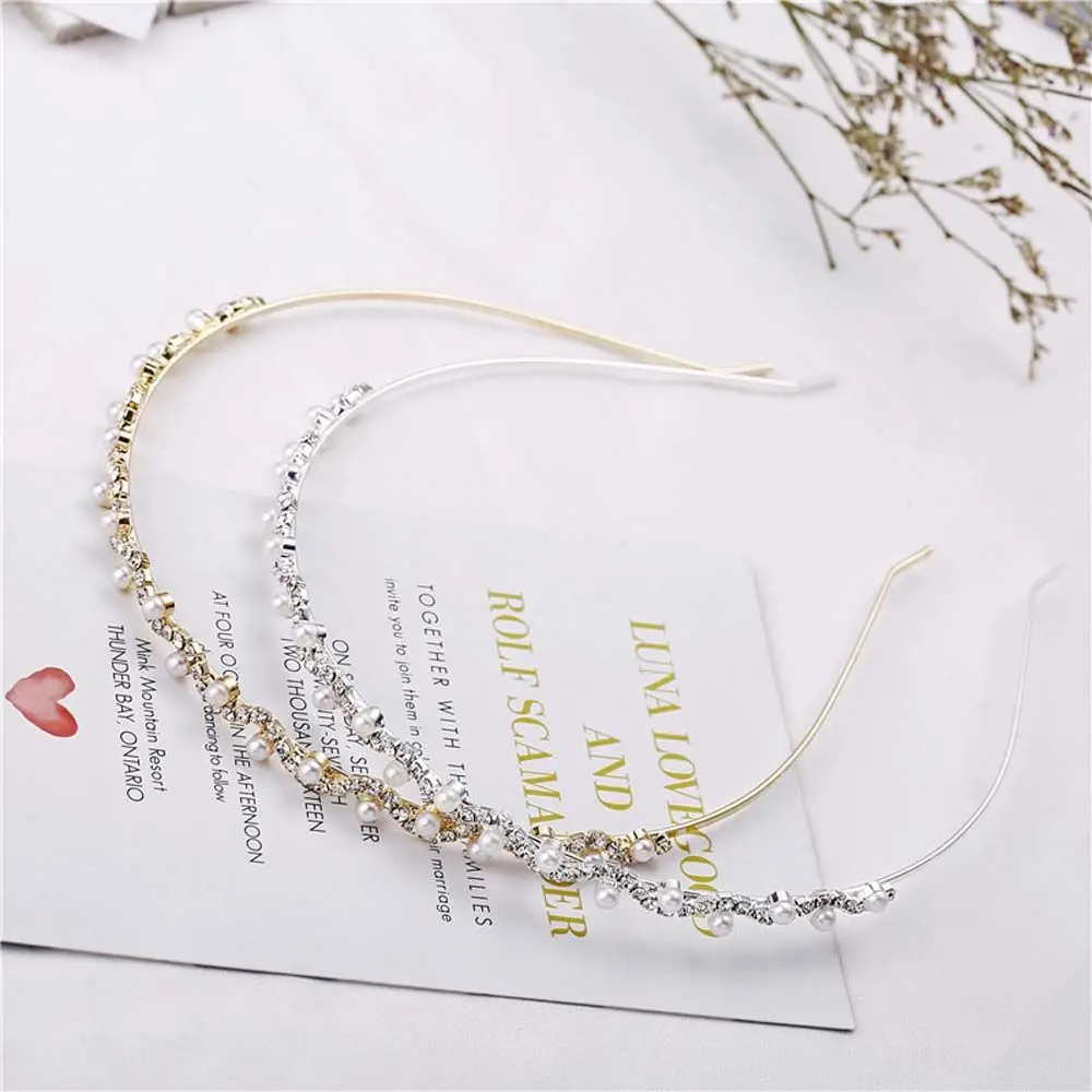 Sweet Elegant Rhinestone imitation pearl Cross Fashion Hair Accessories Hairband Headband Hair Hoop