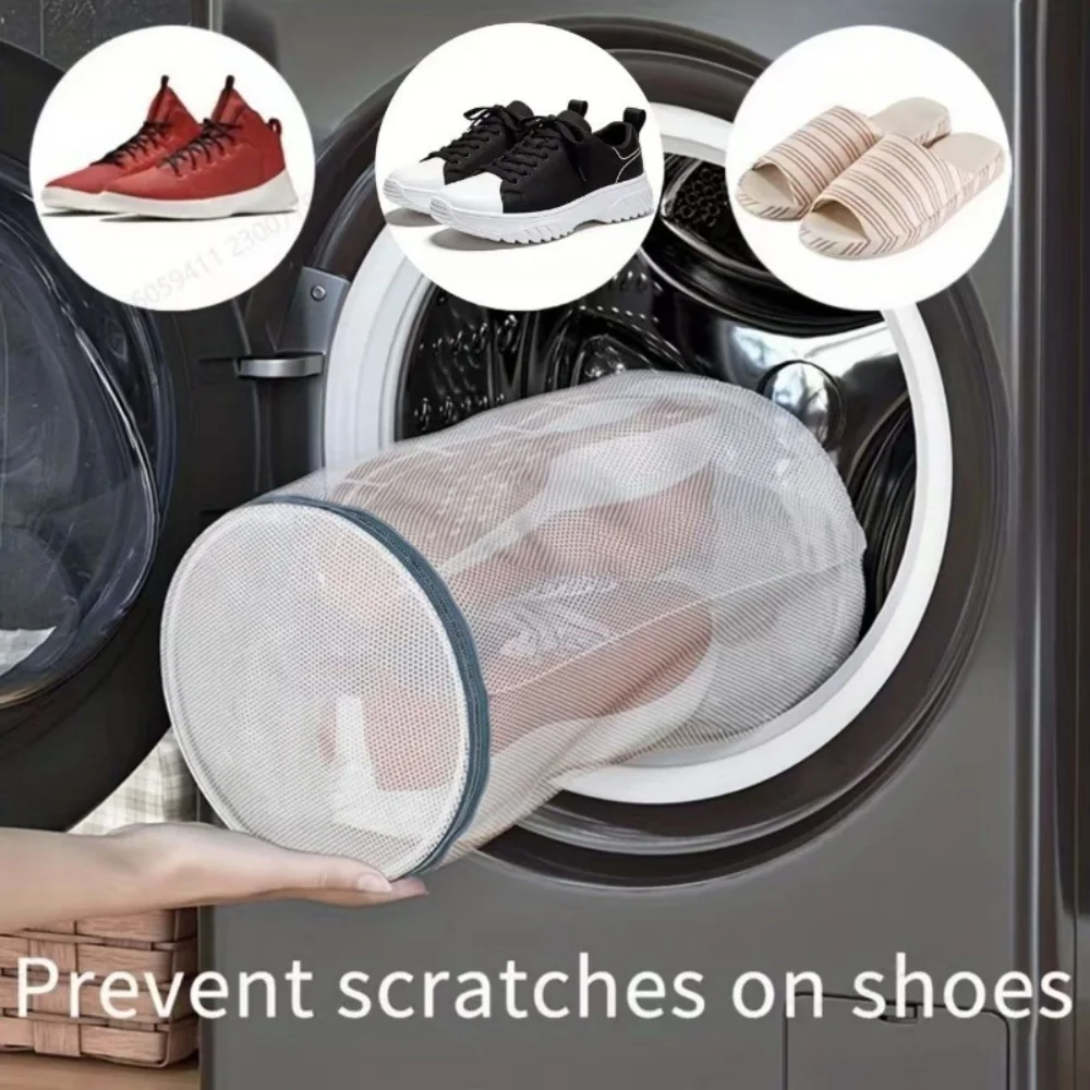 360° Versatile Shoe Washing Bag-Durable Mesh Laundry Bag for Sneakers Running Shoes Socks & Bras with Zipper Closure Laundry Bag