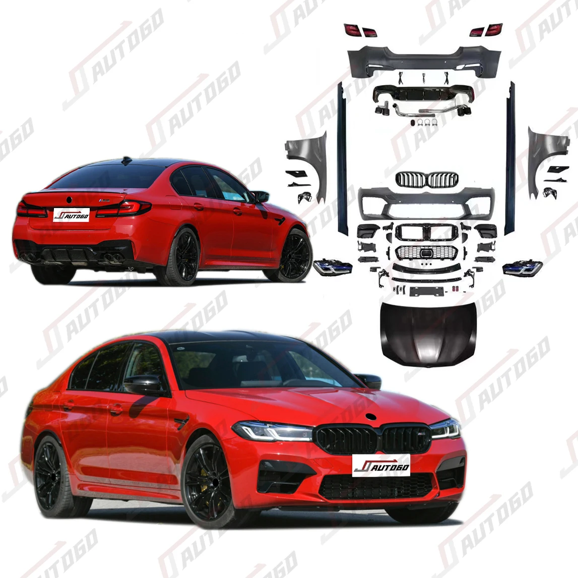 

Auto Facelift Refit Body Kit For BMW 5 Series F10 2010-2017 Update to Racing M5 G30 Style Front+Rear Bumper assembly Skirt