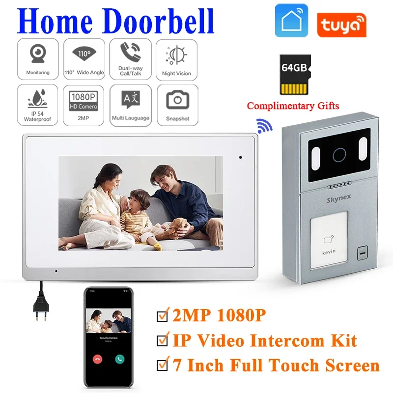 

Source Factory Easy to Use and Set Up TUYA WIFI Video DoorBell Doorphone Outdoor Touch Panel Support Swipe Card Remote Monitor