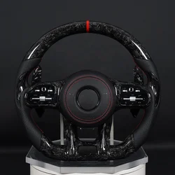 C217 W211 W212 W221 W222 S63 C63 GLA45 C43 SLC For Mercedes-Benz AMG W204 W205 CLA GLA 45 Class Carbon Fiber Steering Wheel