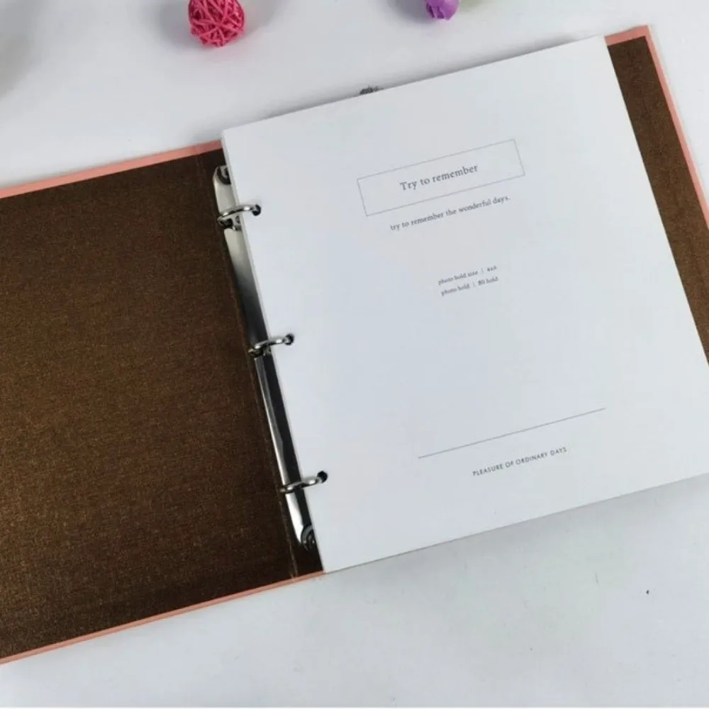 8.94x9.25x1.18in Self Adhesive Photo Album Writable Inner Page 3 Ring Binder Binder Picture Book Loose Leaf Self Adhesive
