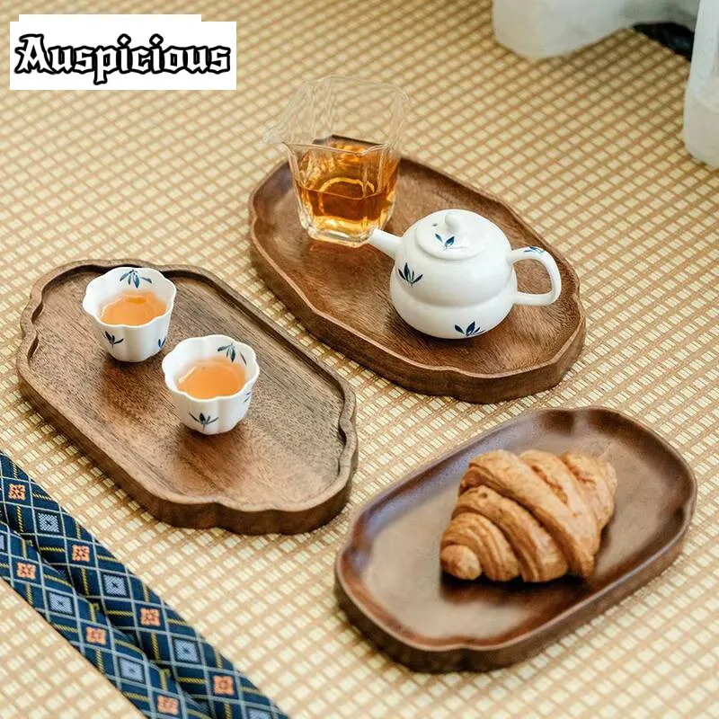 

Zen Walnut Wood Dry Bubble Tray Pot Bearing Support Small Solid Wood Tea Tray Plate Household Kung Fu Tea Ceremony Accessories