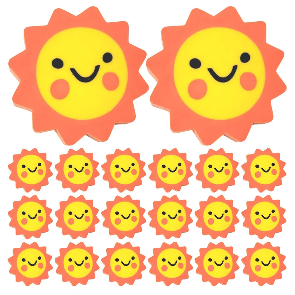 50 قطعة محايات عباد الشمس الصغيرة اللطيفة للأطفال اللوازم المدرسية السائبة محايات قلم رصاص ناعمة الفصول الدراسية جوائز متعة قلم رصاص ممحاة علوية