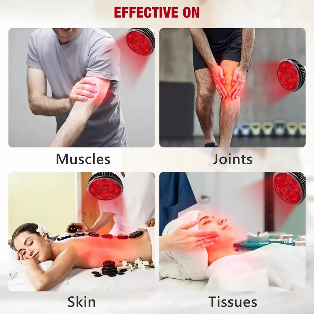 Red Light Therapy Lamp 660nm&850nm Infrared Combo Bulb for Skin Care Pain Relief and Recovery