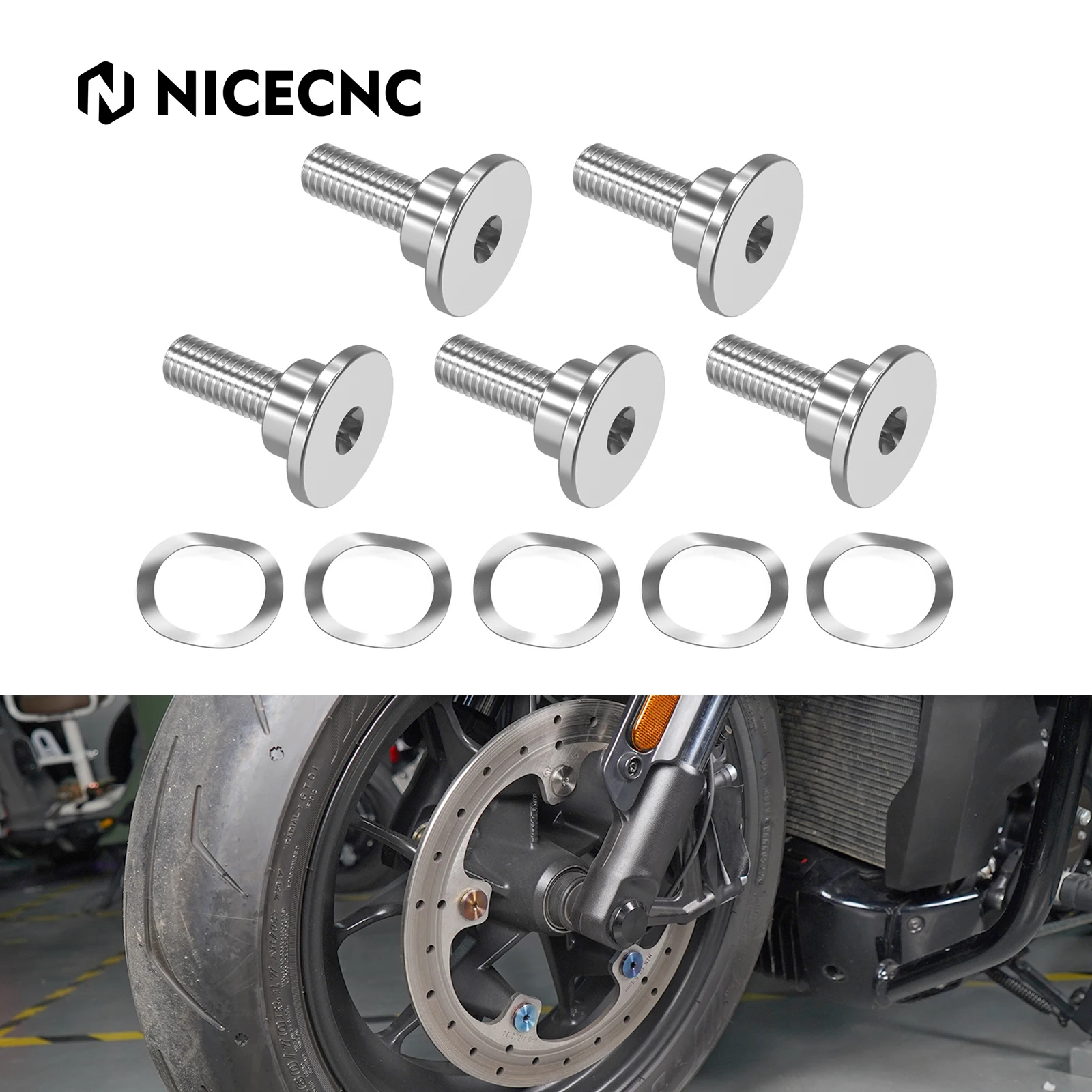 

Motorcycle Front Brake Rotor Disc Bolts Kit for Harley Sportster S RH1250S Pan America 1250/Special RA1250/S 2021-2024 2023