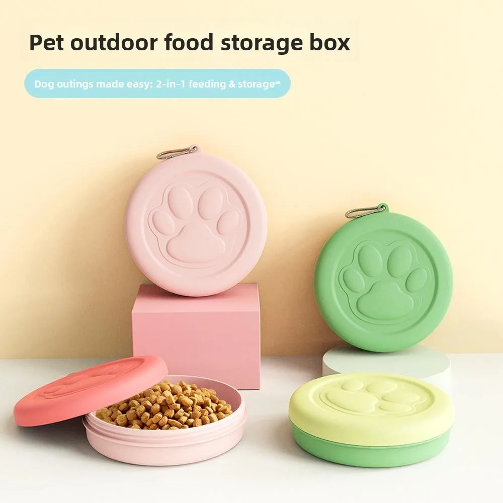 2-in-1 Outdoor-Napf für Haustiere: Auslaufsichere Futter- und Snackbox, Tragbare Futter- und Wasserschale für Hunde und Katzen auf Reisen und Spaziergängen