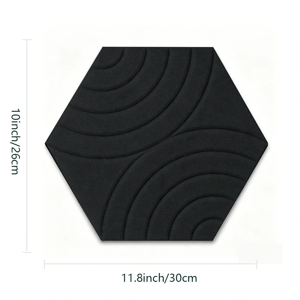 Hexagon 50kg/m³ Soundproof Acoustic Wall Panel Decorative For Studio Home Living Room Ceiling Decor Corcho Pared Sound-absorbing Wall Stickers Felt Cork Wall Tiles Bulletin Boards Decoration Wallpaper