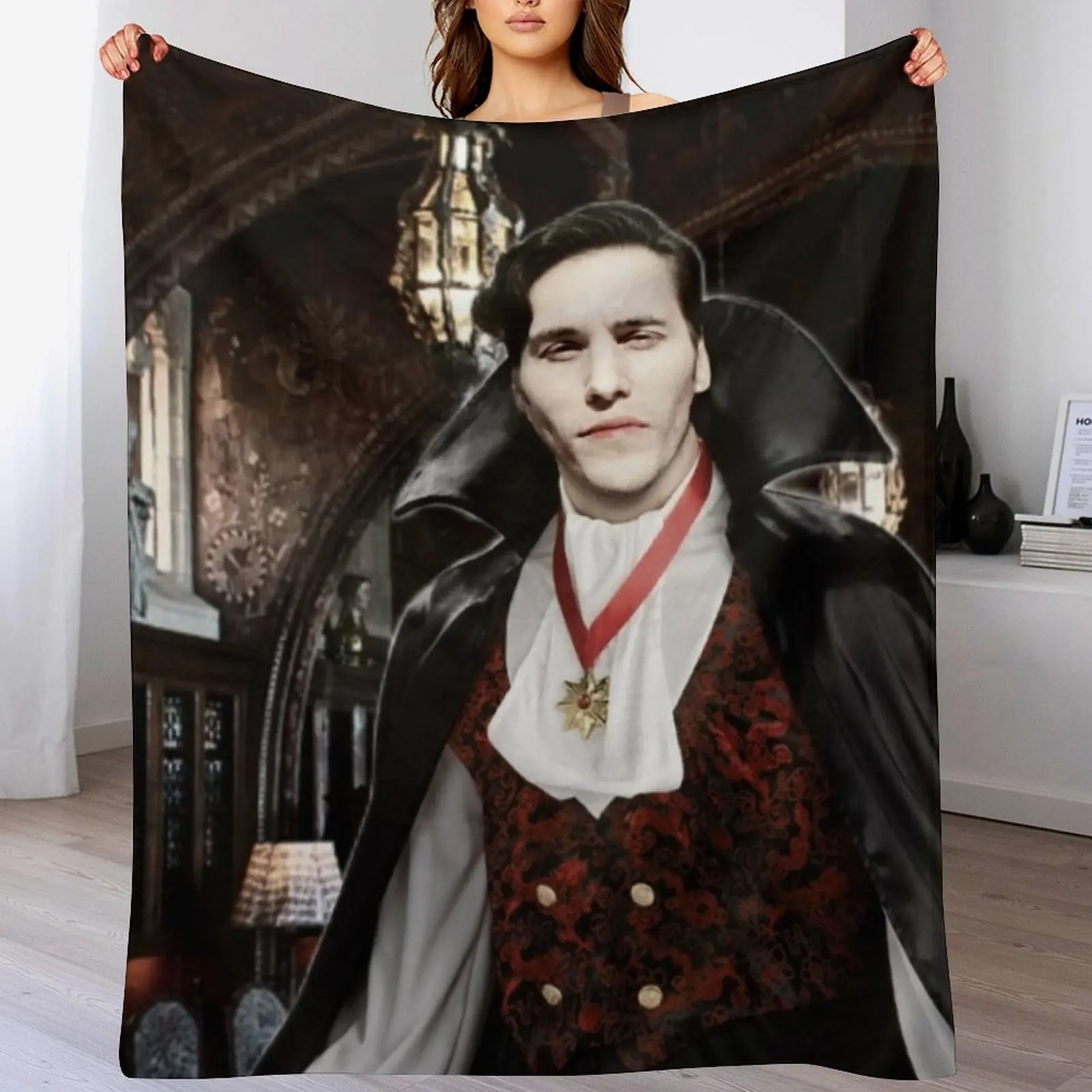 

Vampire Jerma Alt. Throw Blanket Cozy Light Blanket for Travel Camping Picnic