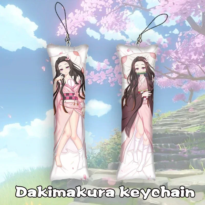 

New PatternAnime Kamado Nezuko Dakimakura Keychain Key Chain Mini Hanging Phone Ornament Cpsplay Anime Keychain