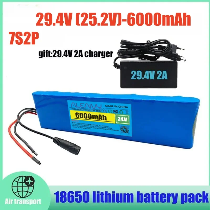 

24V 6000mAh 18650 7S2P Li-ion Rechargeable Battery Pack 25.2V Suitable for Battery Replacement of 29.4V Electric Scooters