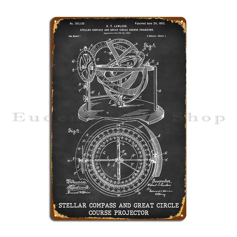 Stellar Compass Metal Signs Rusty Pub Cave Printing Living Room Tin Sign Poster