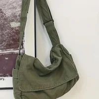 Bolso de mensajero para mujer, bolso Vintage de lona, bolsos grandes de hombro para adolescentes, bolso informal, bolsos cruzados