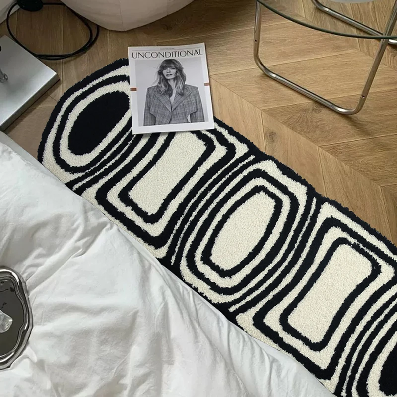 

Black and White Plaid Bedroom Bedside Blanket Living Room Sofa Coffee Table Cushion